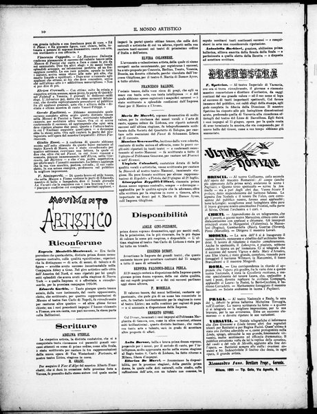 Il mondo artistico : giornale di musica dei teatri e delle belle arti