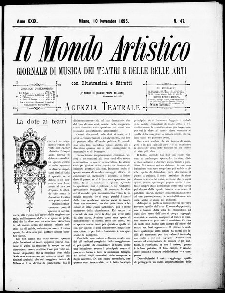 Il mondo artistico : giornale di musica dei teatri e delle belle arti