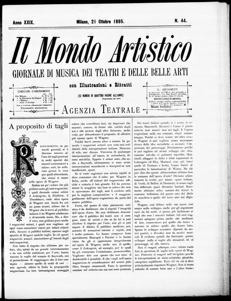 Il mondo artistico : giornale di musica dei teatri e delle belle arti