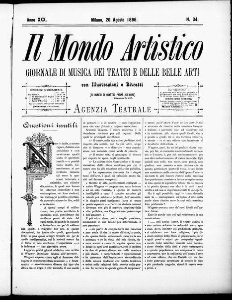 Il mondo artistico : giornale di musica dei teatri e delle belle arti