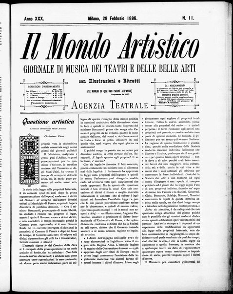 Il mondo artistico : giornale di musica dei teatri e delle belle arti