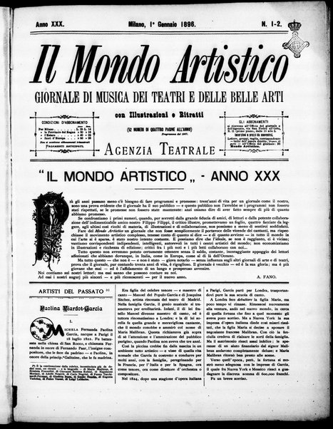 Il mondo artistico : giornale di musica dei teatri e delle belle arti