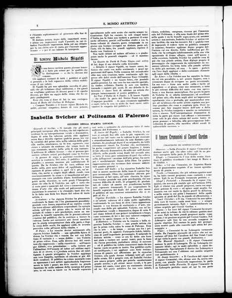 Il mondo artistico : giornale di musica dei teatri e delle belle arti