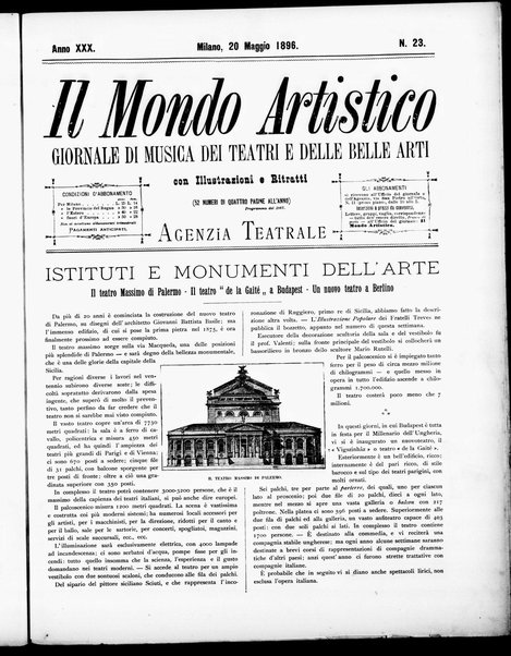 Il mondo artistico : giornale di musica dei teatri e delle belle arti