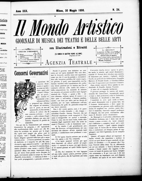 Il mondo artistico : giornale di musica dei teatri e delle belle arti