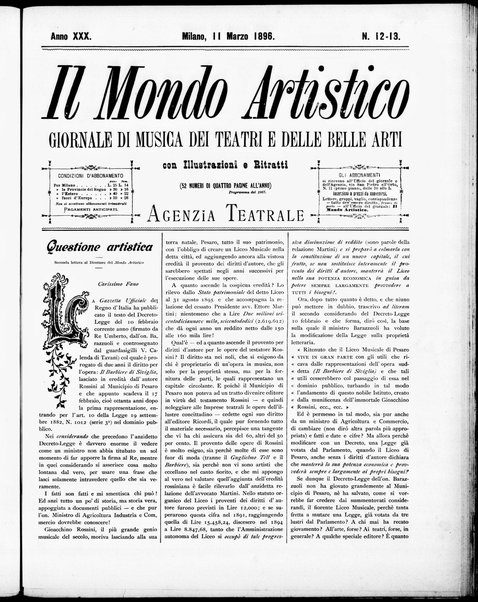 Il mondo artistico : giornale di musica dei teatri e delle belle arti