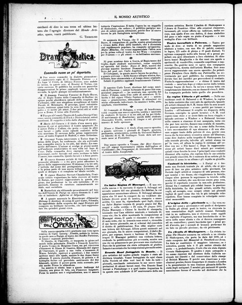 Il mondo artistico : giornale di musica dei teatri e delle belle arti