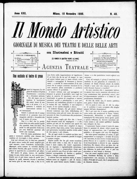 Il mondo artistico : giornale di musica dei teatri e delle belle arti