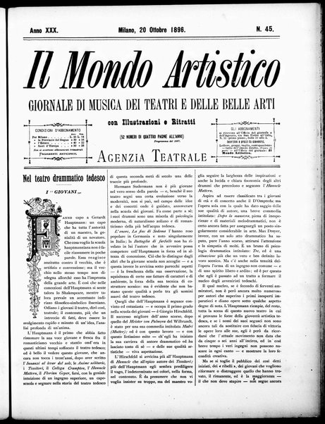 Il mondo artistico : giornale di musica dei teatri e delle belle arti