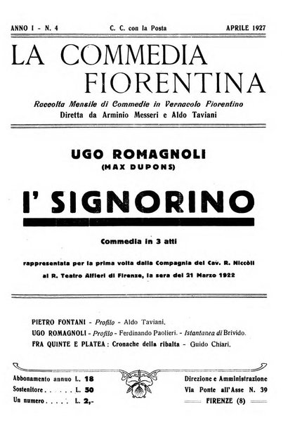 La commedia fiorentina raccolta mensile di commedie in vernacolo fiorentino