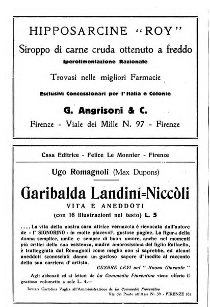 La commedia fiorentina raccolta mensile di commedie in vernacolo fiorentino