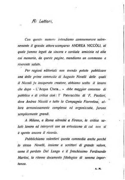 La commedia fiorentina raccolta mensile di commedie in vernacolo fiorentino