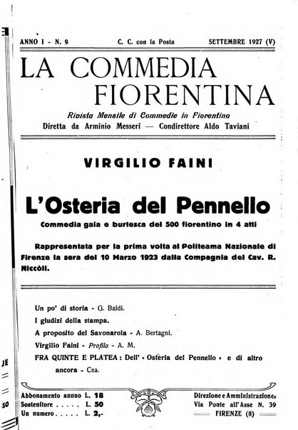 La commedia fiorentina raccolta mensile di commedie in vernacolo fiorentino