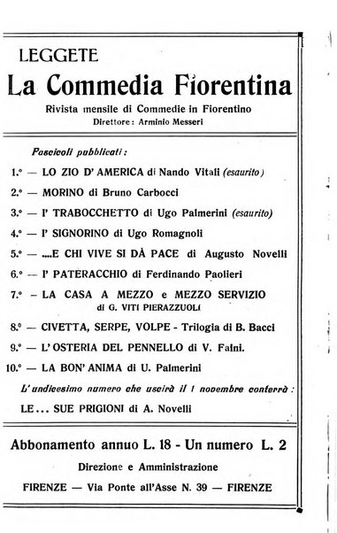 La commedia fiorentina raccolta mensile di commedie in vernacolo fiorentino