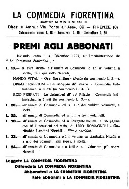 La commedia fiorentina raccolta mensile di commedie in vernacolo fiorentino