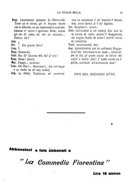 La commedia fiorentina raccolta mensile di commedie in vernacolo fiorentino