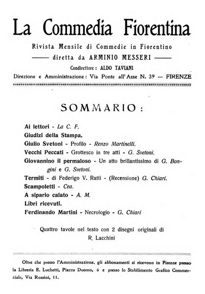 La commedia fiorentina raccolta mensile di commedie in vernacolo fiorentino