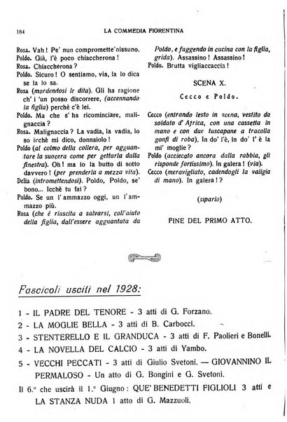 La commedia fiorentina raccolta mensile di commedie in vernacolo fiorentino