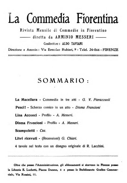 La commedia fiorentina raccolta mensile di commedie in vernacolo fiorentino