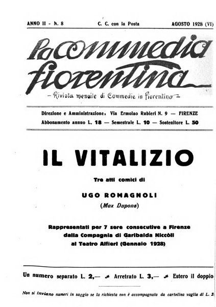 La commedia fiorentina raccolta mensile di commedie in vernacolo fiorentino