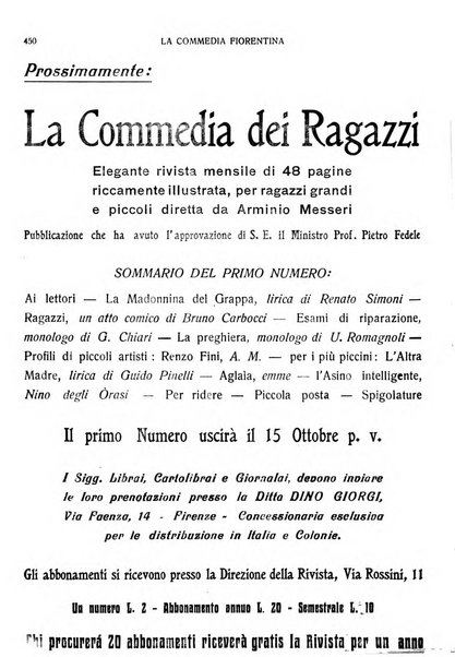 La commedia fiorentina raccolta mensile di commedie in vernacolo fiorentino