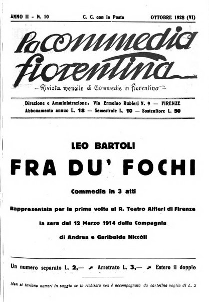 La commedia fiorentina raccolta mensile di commedie in vernacolo fiorentino