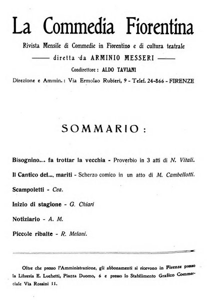 La commedia fiorentina raccolta mensile di commedie in vernacolo fiorentino