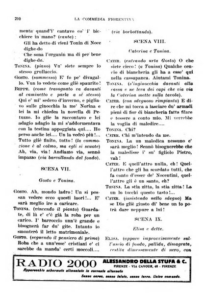 La commedia fiorentina raccolta mensile di commedie in vernacolo fiorentino