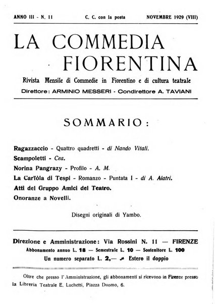 La commedia fiorentina raccolta mensile di commedie in vernacolo fiorentino