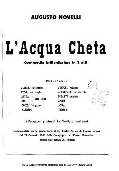 La commedia fiorentina raccolta mensile di commedie in vernacolo fiorentino