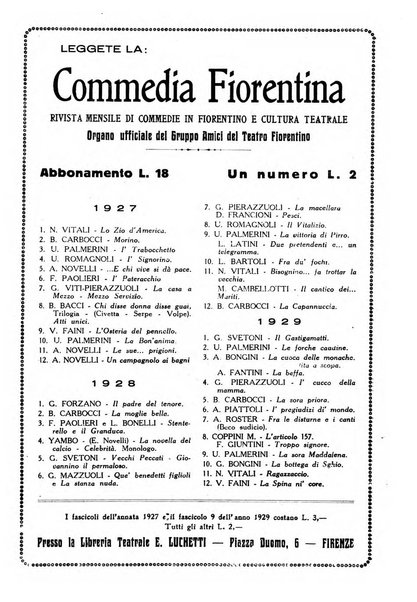 La commedia fiorentina raccolta mensile di commedie in vernacolo fiorentino