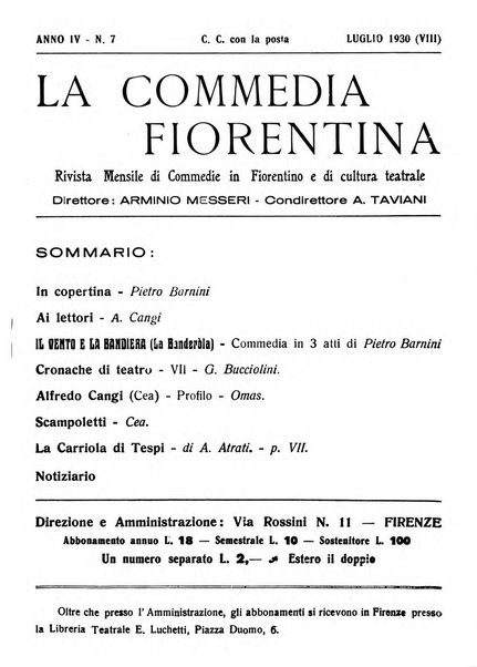 La commedia fiorentina raccolta mensile di commedie in vernacolo fiorentino