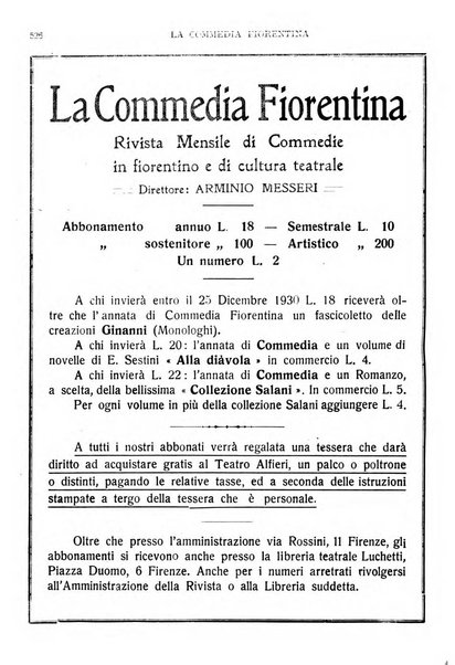 La commedia fiorentina raccolta mensile di commedie in vernacolo fiorentino