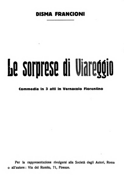 La commedia fiorentina raccolta mensile di commedie in vernacolo fiorentino