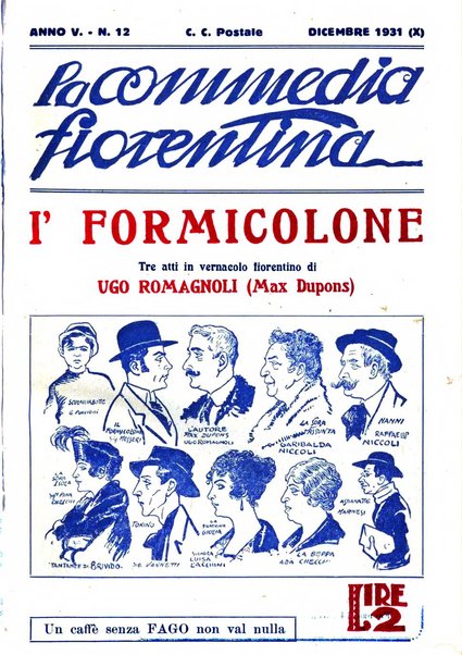 La commedia fiorentina raccolta mensile di commedie in vernacolo fiorentino