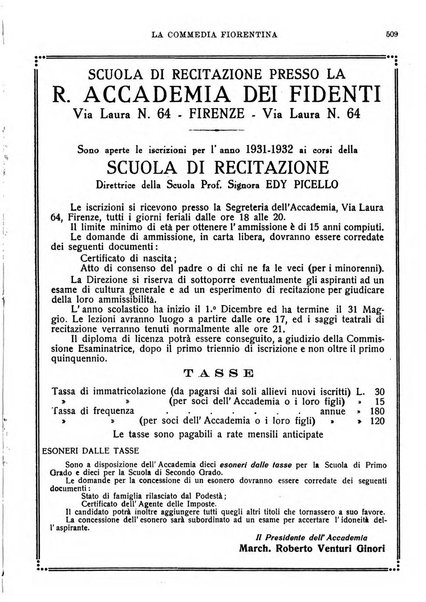 La commedia fiorentina raccolta mensile di commedie in vernacolo fiorentino