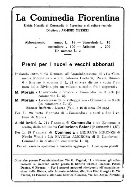 La commedia fiorentina raccolta mensile di commedie in vernacolo fiorentino