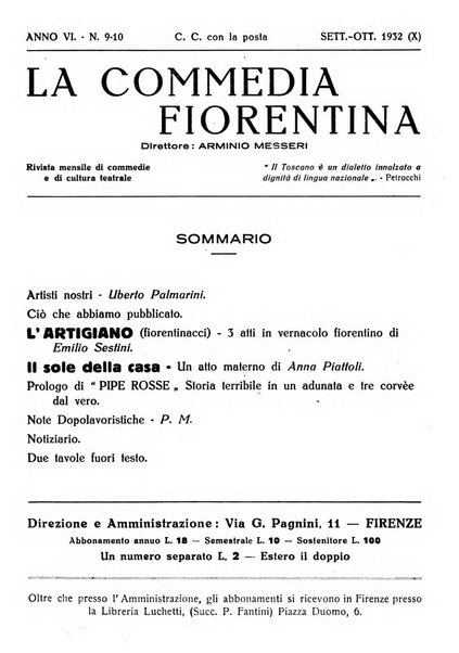 La commedia fiorentina raccolta mensile di commedie in vernacolo fiorentino