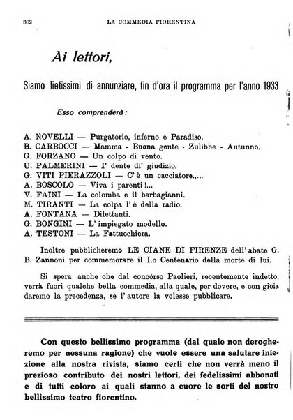 La commedia fiorentina raccolta mensile di commedie in vernacolo fiorentino