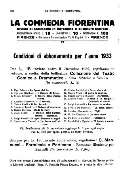 La commedia fiorentina raccolta mensile di commedie in vernacolo fiorentino