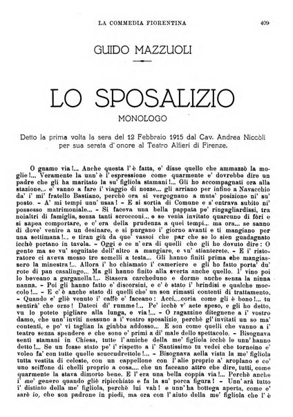 La commedia fiorentina raccolta mensile di commedie in vernacolo fiorentino