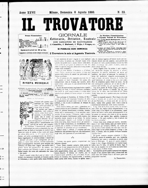 Il trovatore : giornale letterario, artistico, teatrale