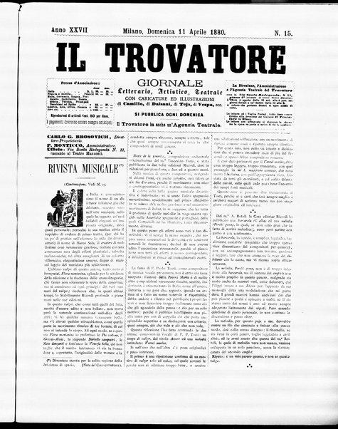 Il trovatore : giornale letterario, artistico, teatrale