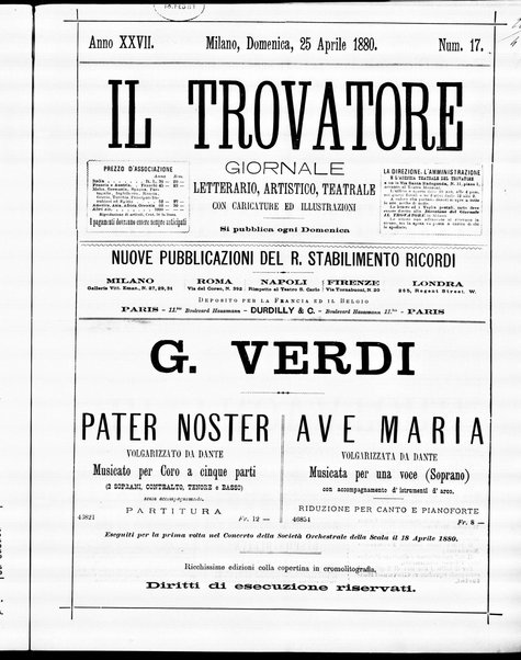 Il trovatore : giornale letterario, artistico, teatrale