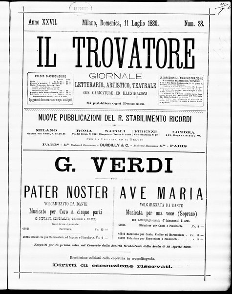 Il trovatore : giornale letterario, artistico, teatrale