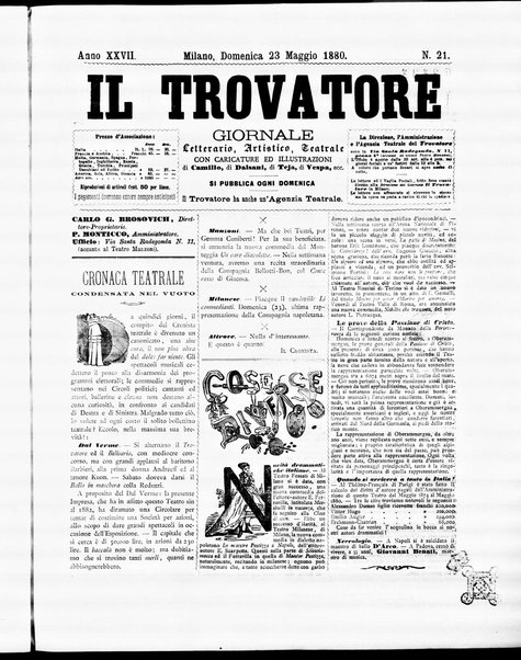 Il trovatore : giornale letterario, artistico, teatrale