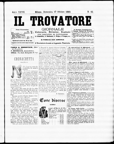 Il trovatore : giornale letterario, artistico, teatrale