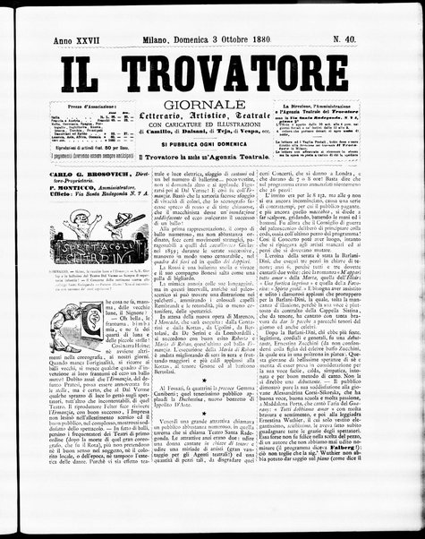 Il trovatore : giornale letterario, artistico, teatrale