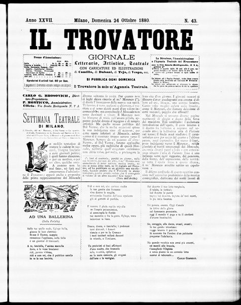 Il trovatore : giornale letterario, artistico, teatrale