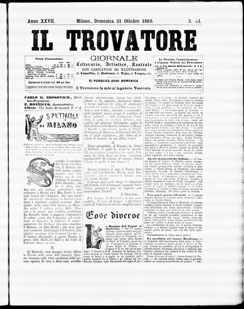 Il trovatore : giornale letterario, artistico, teatrale